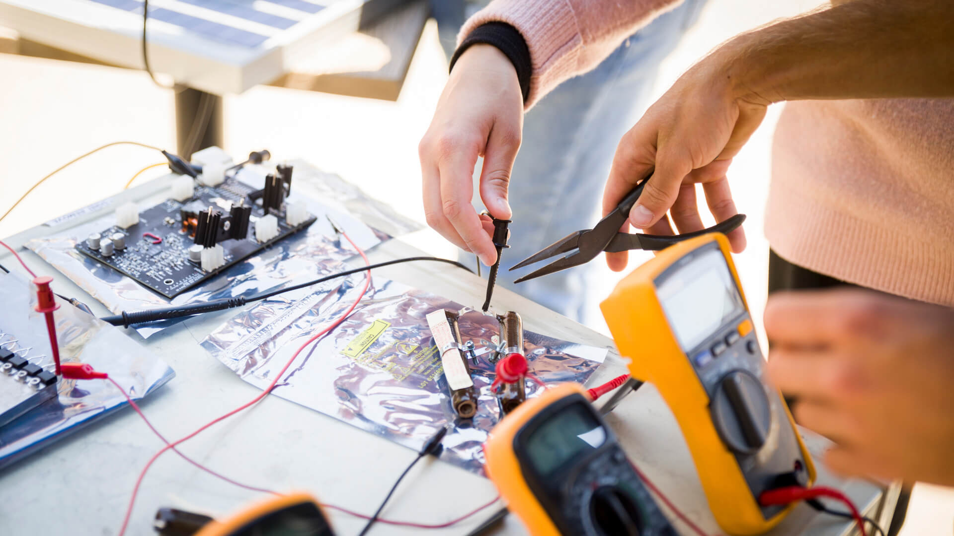 Students are working on thermal analysis of a 3U spacecraft and testing of maximum power point tracking based electrical power subsystem for the handling of 100W